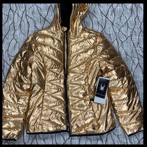 Girls alyce short puffer jacket color rose gold